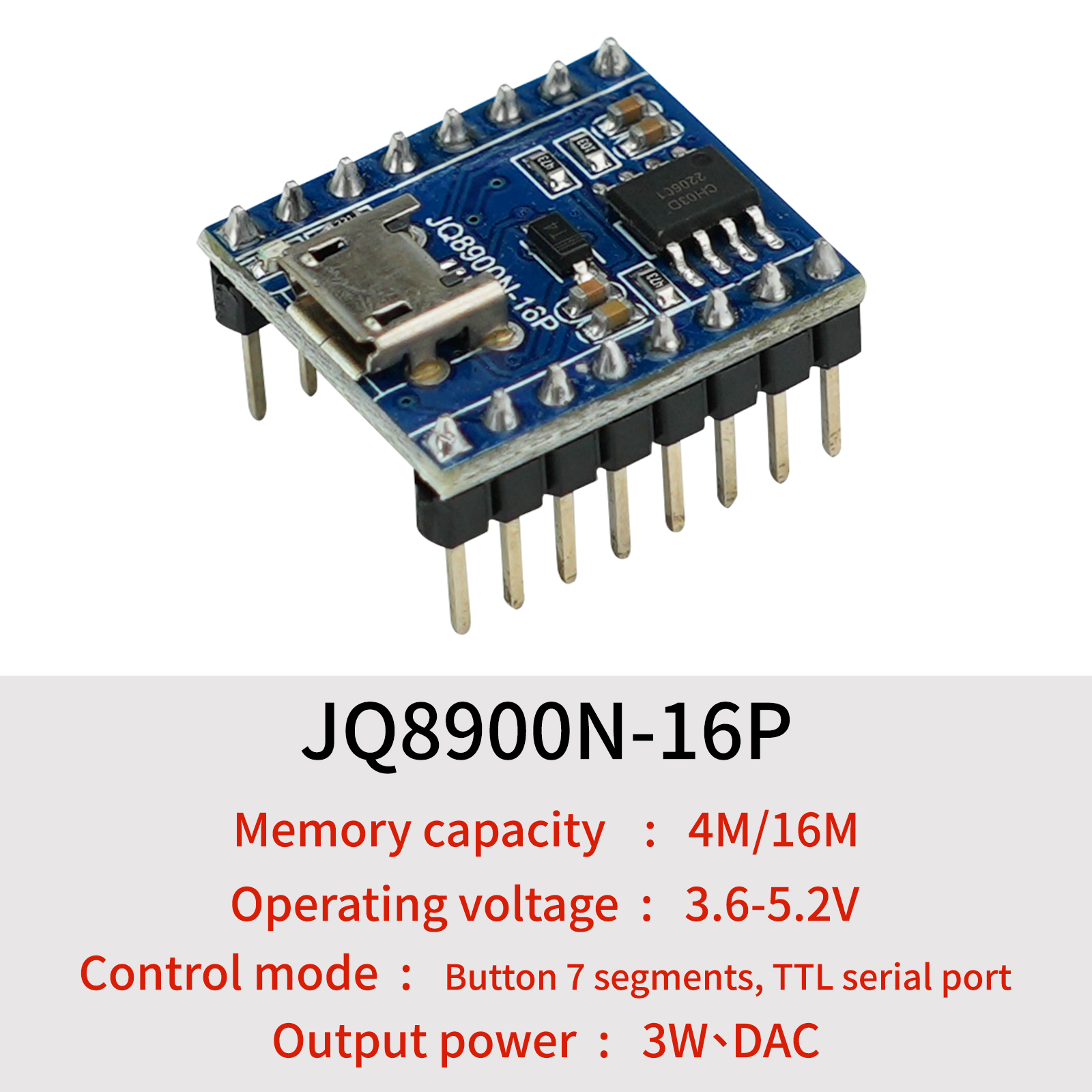 Voice Playback Module, JQ8900N - đánh giá và giá Audio Music Download Mp3