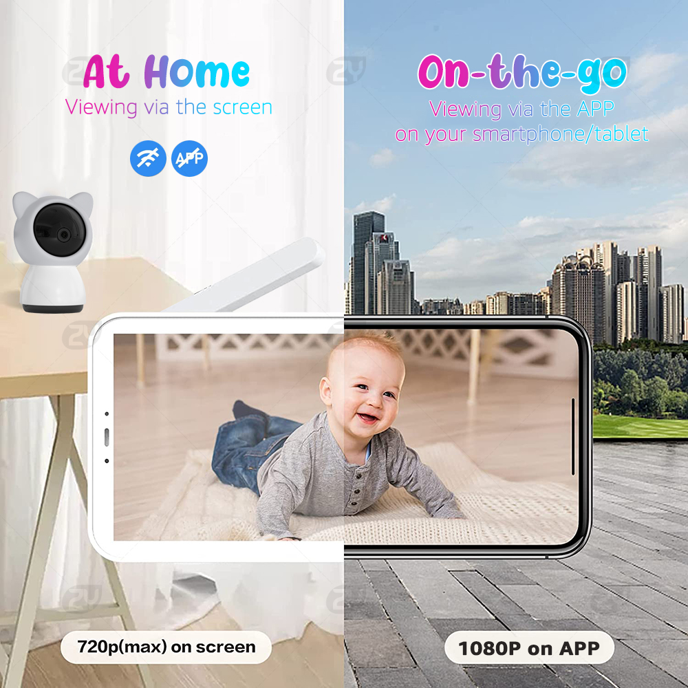 2K/3MP 5-inch Wireless Baby Mo - đánh giá và giá Audio Music Track