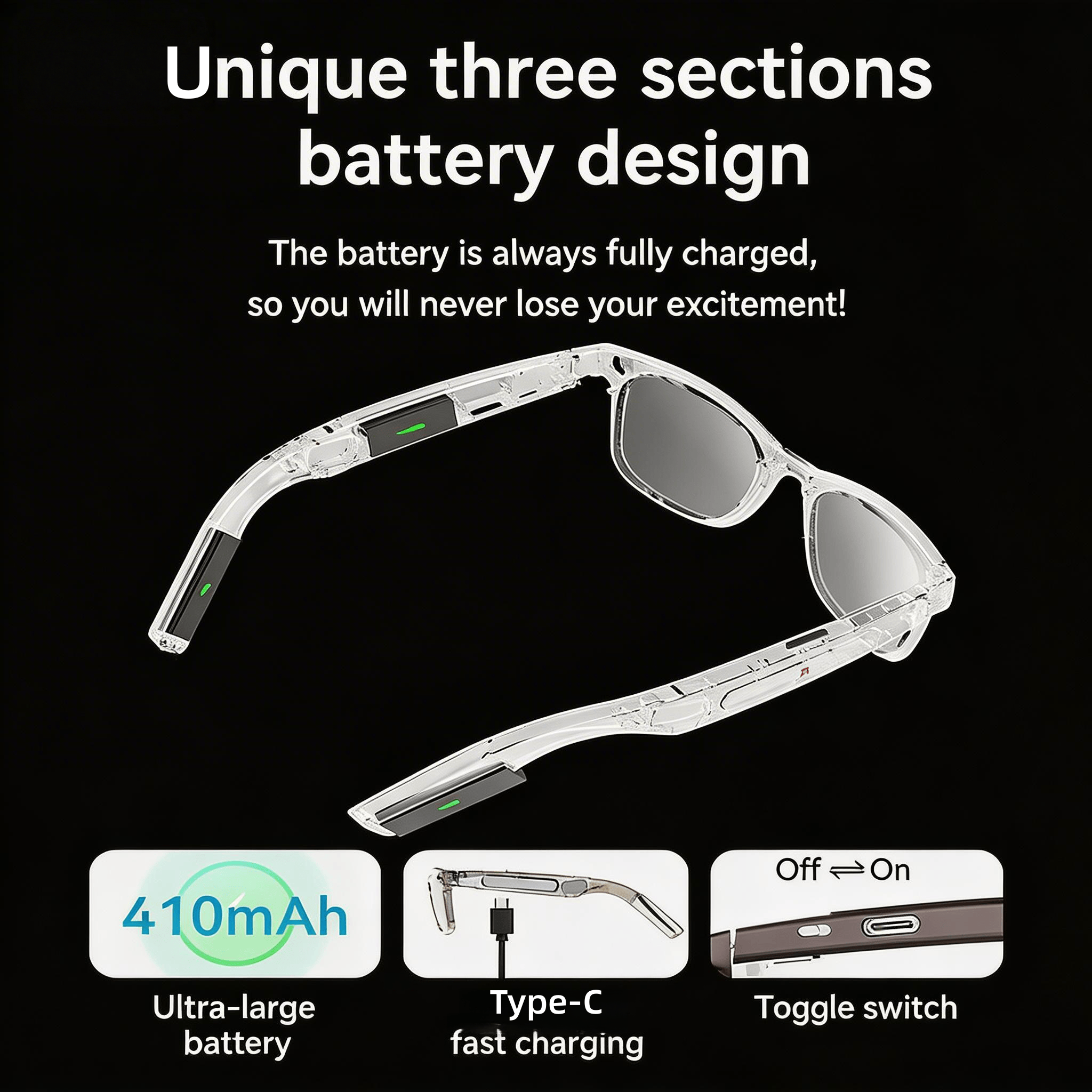 4K Camera Glasses with AI Smar - đánh giá và giá Audio Music Recognition