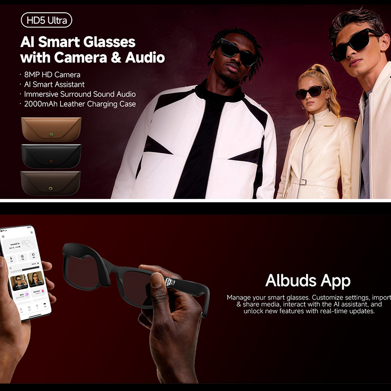 Smart Glasses 800W HD Camera A - đánh giá và giá Audio Music Recognition