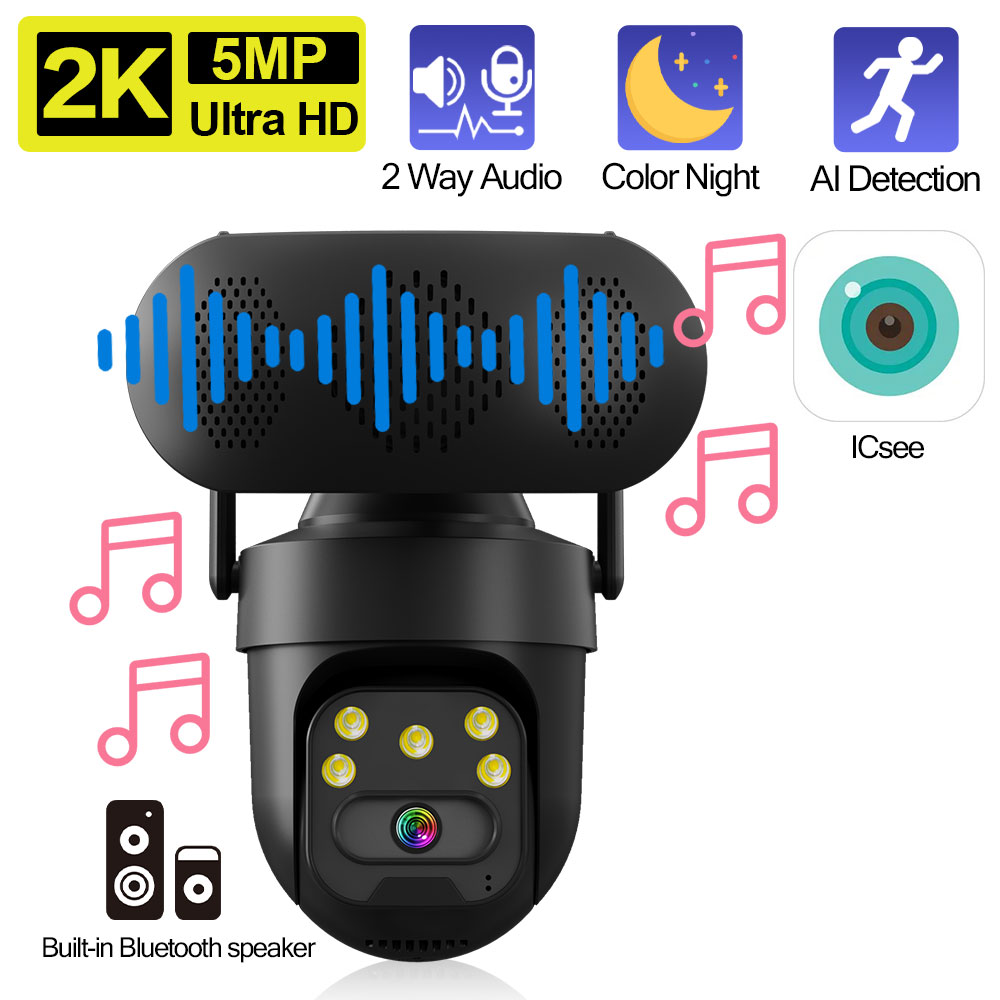 ICSEE 5MP WiFi PTZ IP Camera w - đánh giá và giá Audiovision Music Player