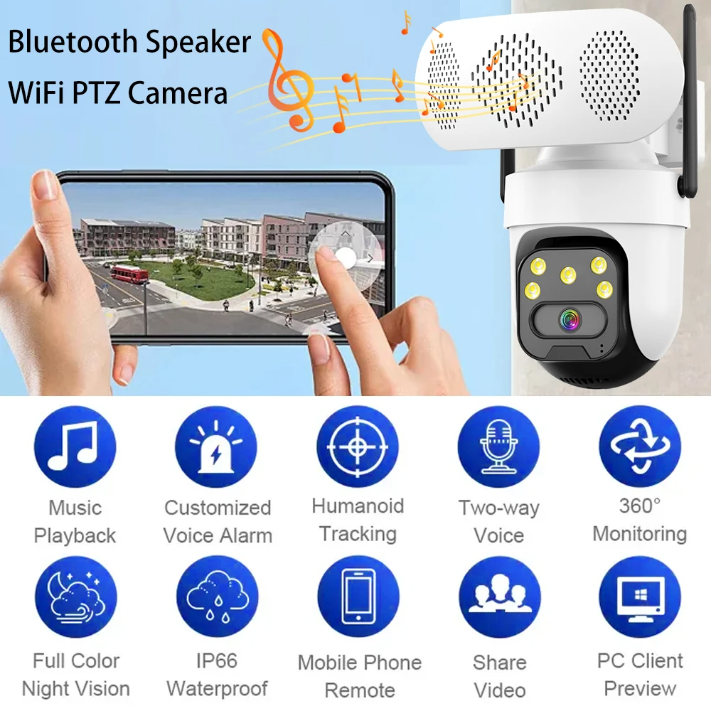 5MP Outdoor WiFi PTZ Security  - đánh giá và giá Audio Music Track