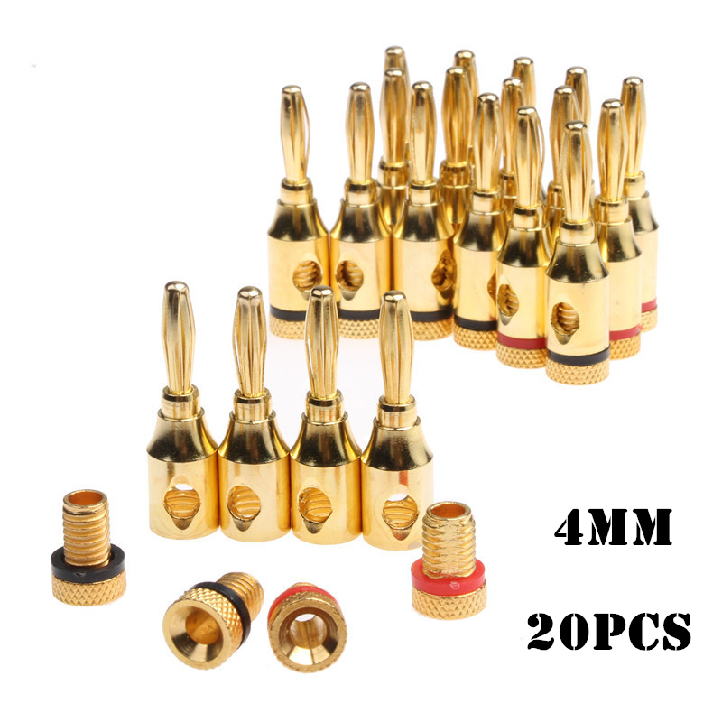 YT 20PCS Gold Plated 4mm Banan - đánh giá và giá Audio Music Yt