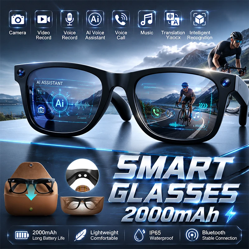 8MP HD CameraAl Smart Glasses  - đánh giá và giá Audio Music Recognition
