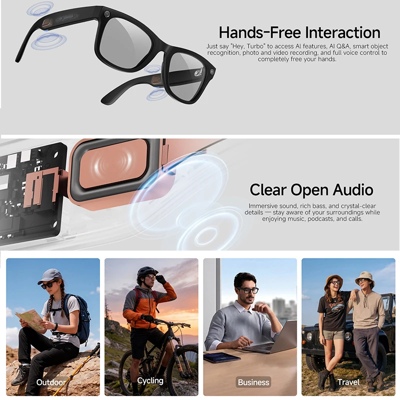 8MP HD CameraAl Smart Glasses  - đánh giá và giá Audio Music Recognition