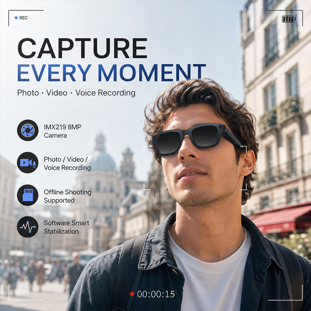 AI Smart Glasses 800W Camera A - đánh giá và giá Audio Music Recognition