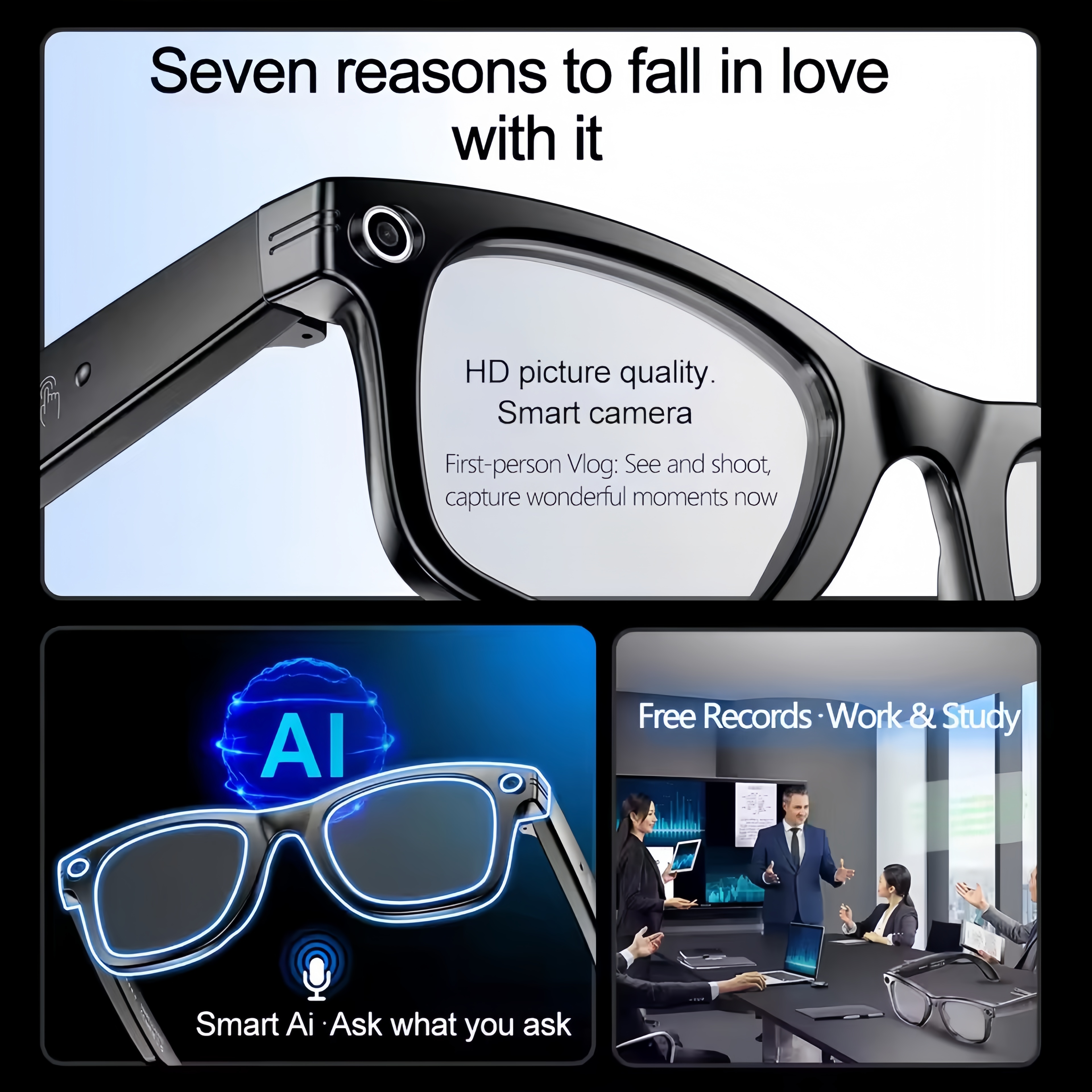 AI Smart Glasses with Camera 4 - đánh giá và giá Audio Music Recognition